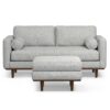 Morrison - Upholstered Sofa And Ottoman Set - Mist Gray - Image 9