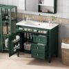 Bathroom Vanity With Top Sink, Modern Bathroom Storage Cabinet, 2 Drawers And A Tip-Out Drawer, Single Sink Bathroom Vanity - Green - Image 3