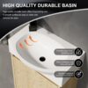 Modern 16" Bathroom Vanity Sink Combo With Ceramic Sink And Cabinet For Small Spaces - Oak - Image 10
