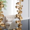 Full Length Mirror With en Leaf Accents, Floor Miiror For Living Room Bedroom - Gold - Image 5