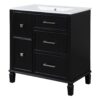 Bathroom Vanity With Ceramic Sink, Flip Out Drawer Design For Plumbing, Soft Close Drawers - Black - Image 15