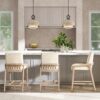 Arizona - Solid Ash Upholstered Counter Stool With Rope Detail - Creme De La Creme White - Image 8