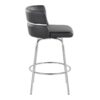 Cinch - Contemporary Fixed Height Counter Stool With Swivel With Round Footrest (Set of 2) - Chrome / Black - Image 3