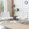 Coaster Home Furnishings White Dining Chairs With Built In Spring Packages & Ergonomic Design (Set of 4) Upholstery - White - Image 4