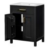 Bathroom Vanity Combo With Ceramic Sink, Luxurious Space-Saving Vanity, 2 Soft Close Doors - Black - Image 12