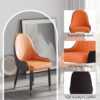 Modern Sponge-Filled Dining Chair, Solid Wood Metal Legs, Suitable For Restaurants, Living Rooms And Rooms (Set of 2) - Orange / Dark Brown - Image 5