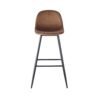 Bar Stools (Set of 2) Velvet Barstool Modern Counter Bar Height Chair With Back, Sturdy Metal Legs & Footrests, Island Stool For Kitchen Bar - Brown - Image 10