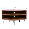 Fan Shape Reclaimed Wood Corner Media Table For Living Room Wise Use Your Space - Natural - Image 11