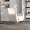 Gianna - Mid-Century Modern French Boucle Armchair - White - Image 3