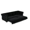 3 In 1 Pull Out Sofa Bed, Convertible Sleeper Sofa Bed, King Size Sofa Bed, Chaise Lounge, Velvet T3 Seater Sofa With Movable Ottoman, Tufted Design - Black - Image 21