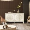 Mahal - Hand Painted Mandala Lacquered Sideboard - Ivory Off-White - Image 9