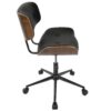 Lombardi - Mid-Century Modern Adjustable Office Chair With Swivel - Walnut / Black - Image 3
