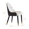 Modern Sponge-Filled Dining Chair, Solid Wood Metal Legs, Suitable For Restaurants, Living Rooms And Rooms- (Set of 2) - Dark Brown / White - Image 18