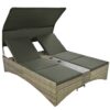 Patio Daybed Outdoor Daybed Sun Lounger With Shelter Roof With Adjustable Backrest, Storage Box And 2 Cup Holders For Patio, Balcony, Poolside - Gray - Image 25