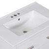 Bathroom Vanity With Ceramic Sink, Modern Single Bathroom Cabinet With 2 Doors And A Shelf, Soft Close Doors - White - Image 24