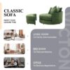 360° Swivel Accent Barrel Chair With Storage Ottoman & 4 Pillows, Modern Chenille Leisure Chair Round Accent For Living Room - Green - Image 6