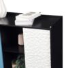Modern Sideboard Buffet Cabinet With Red Doors And Unique Panel Styling - Black - Image 25