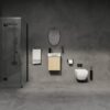 Modern 16" Bathroom Vanity Sink Combo With Ceramic Sink And Cabinet For Small Spaces - Oak - Image 8