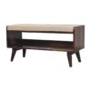 Bench With Mud Linen Seat Pad - Walnut - Image 8