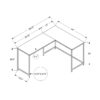 Computer Desk, Home Office, Corner, L Shape, Laptop, Contemporary & Modern - Brown - Image 4