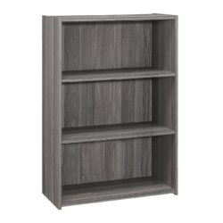 Bookshelf, Bookcase, 4 Tier, For Office, Transitional - Gray