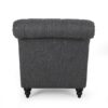 Chaise Lounge With Button Tufted Diamon Stitch - Charcoal - Image 9