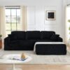 Modern Minimalist Style L Shape Modular Sectional Sofa - Black - Image 14