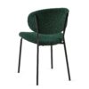 Boucle Dining Chairs, Modern Dining Room Chairs With Black Metal Legs, Armless Kitchen Chair For Dining Room, Living Room (Set of 4) - Dark Green - Image 8