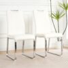 Modern Dining Chair (Set of 2) With Cloth Upholstery And Electroplated Metal Legs - White - Image 2