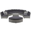 Elegant Patio Furniture Set Outdoor Daybed Rattan Sectional With Cushions And Center Table - Gray - Image 25