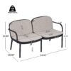 Luna - Outdoor Patio Loveseat With Frame And Cushions Weather Resistant Pp Material - Beige / Black - Image 5