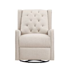 Milah - Gliding Swivel Recliner Tufted Latte - Light Coffee