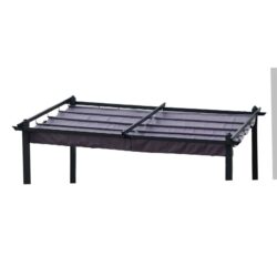 Replacement Canopy Top Fabric For 10X10 Ft Outdoor Patio Retractable Pergola Sunshelter Pergola Canopy - Gray