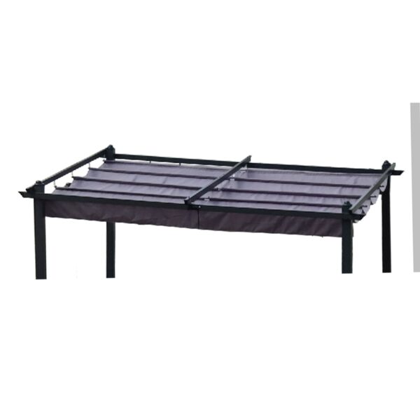 Replacement Canopy Top Fabric For 10X10 Ft Outdoor Patio Retractable Pergola Sunshelter Pergola Canopy - Gray