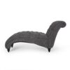Chaise Lounge With Button Tufted Diamon Stitch - Charcoal - Image 3