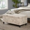 Parisian Upholstered Fabric Storage Ottoman - Beige / Reclaimed Natural - Image 5