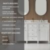 Fully Assembled 60'' Freestanding Double Sinks Bathroom Vanity With Quartz Top - White - Image 13