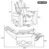 270° Swivel Power Recliner Individual Seat Home Theater Recliner With Surround Sound, Cup Holder, Removable Tray Table, Hidden Arm Storage For Living Room - Gray - Image 2