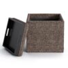 Rockwood - Cube Storage Ottoman With Tray - Mink Brown - Image 3