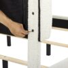 King Size Boucle Upholstered Platform Bed - White - Image 7