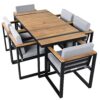 7 Pieces Outdoor Dining Set Patio Dining Table And Chair Set With And Removable Cushions For Patio, Backyard, Garden - Gray - Image 20