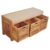 Shutter Shoe Bench, 3 Drawer - Oak - Image 5