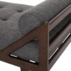 Contemporary Fabric Chaise Lounge With Button Tufted Waffle Stitching And Rolled Accent Pillows - Charcoal - Image 11