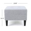 Contemporary Ottoman Footstool With Tufted Upholstery - Light Gray - Image 6