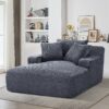 Cloudline - Oversized Chaise Lounge Chair In Soft Corduroy, Modern Comfy Couch With Full Foam Cushioning, Cozy Sleeper Sofabed For Living Room - Gray - Image 5