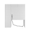 Computer Desk With Hutch & Bookshelf, Wood Executive Desk Teens Student Desk Writing Laptop Home Office Desk With Drawers, 3 Ac Outlets And 2 USB Charging Ports, Study Laptop Table For Home - White - Image 10