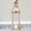 Candle Lantern Decorative, Hurricane Lantern Holder Decor For Indoor Outdoor, Home Garden Wedding - Ivory - Image 11