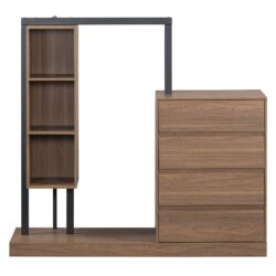 Wardrobe With 4 Drawers And 3 Shelves - Espresso