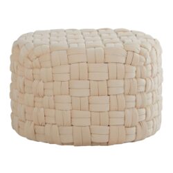 Braided - Round Ottoman - Cream