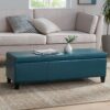 Glouster - Contemporary Storage Ottoman With Upholstered - Teal - Image 6